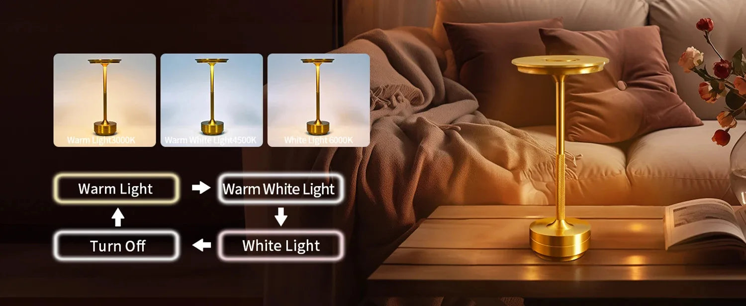 Rechargeable Cordless Table Lamps Portable 6Hours 8Hours Battery Table