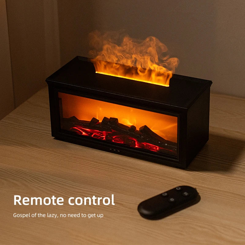 Fireplace aroma diffuser on wood surface