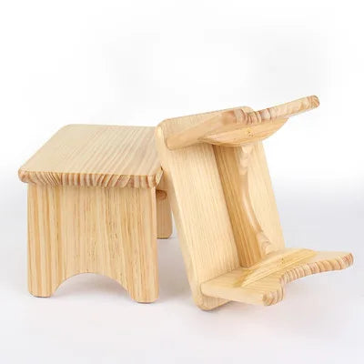 Custom Solid Wood Foot Stool, Square Bench