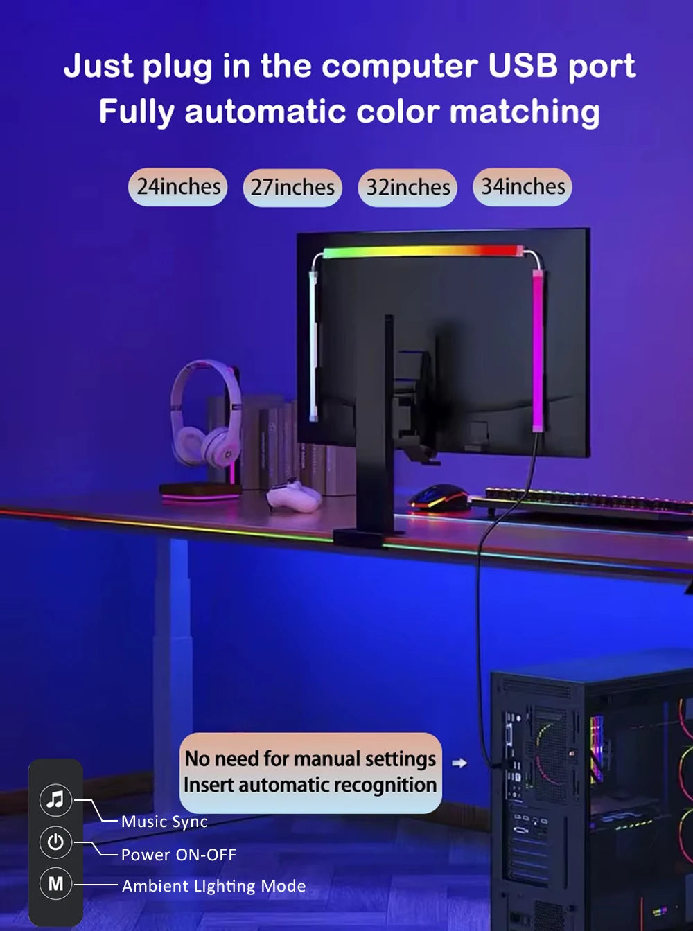 PC Monitor Backlight LED Strip