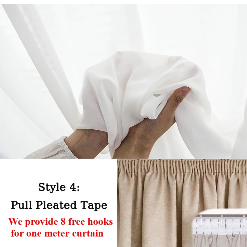 S Fold Wavy Sheer Curtains Good Quality White Tulle Window Curtains