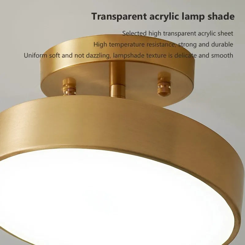 Nordic Copper Round Ceiling Light