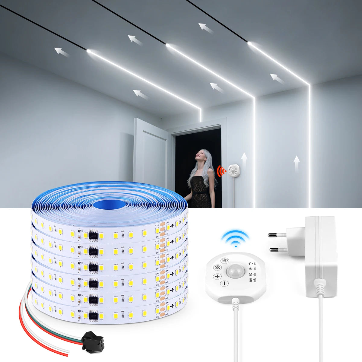 Running Water Flow Chasing LED Strip Lights 24V Motion Sensor