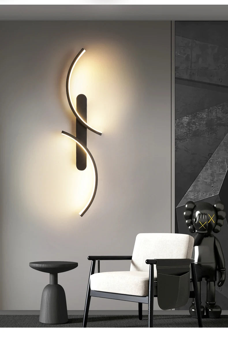 Curved Arc LED Bedside Wall Light