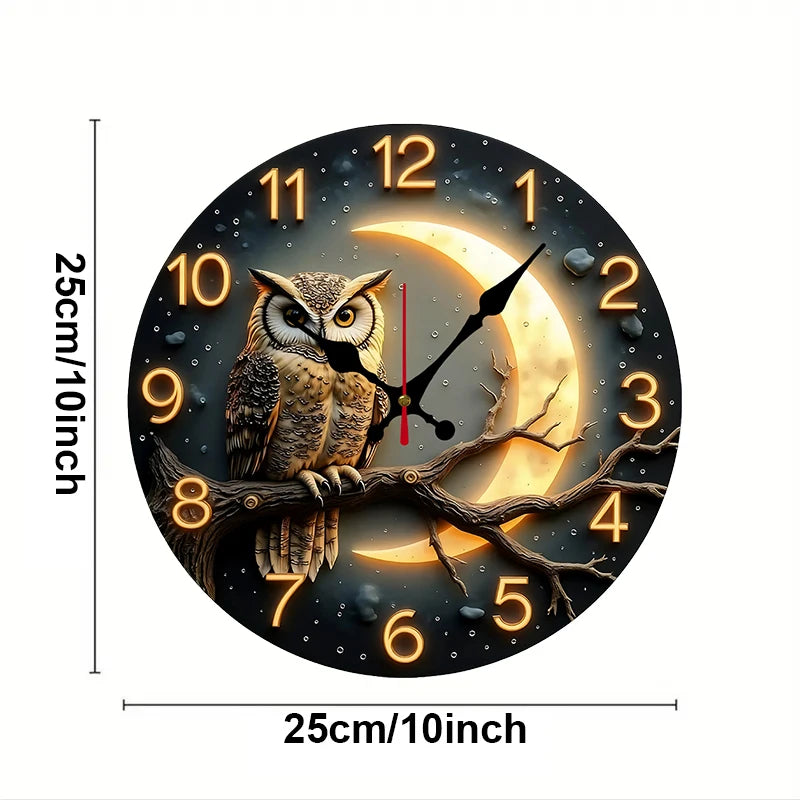 Moonlight Wooden Wall Clock