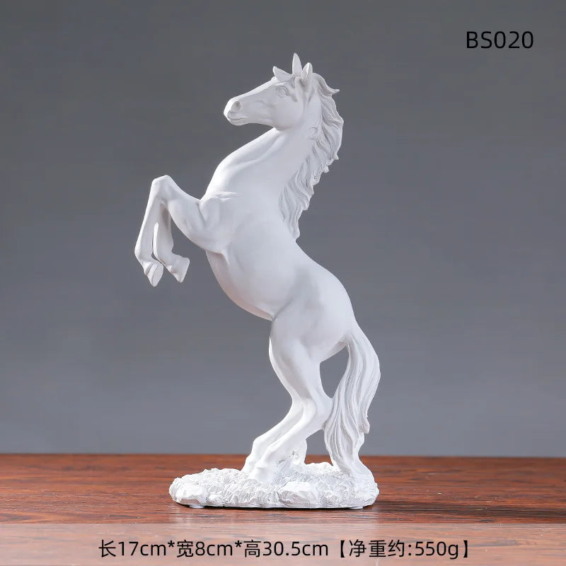Resin Rearing Horse Statue