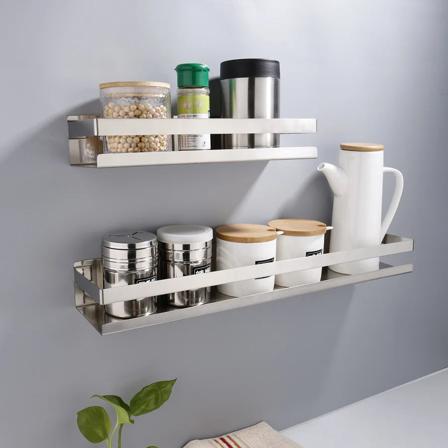 Bathroom Shelf 304 Stainless Steel Shower Rack Corner Shelf Square Bath Shower Wall Mounted Storage Organizer Rack