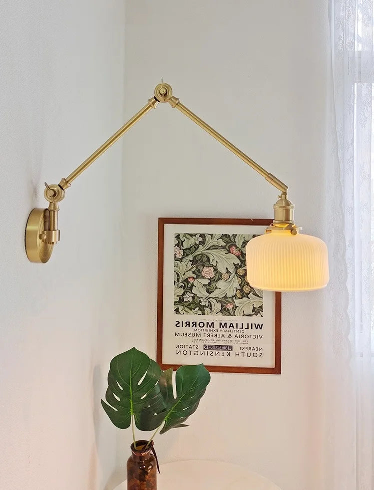 IWHD 2022 New Ceramic Copper LED Wall Lamp Beside Left And Right Rotate