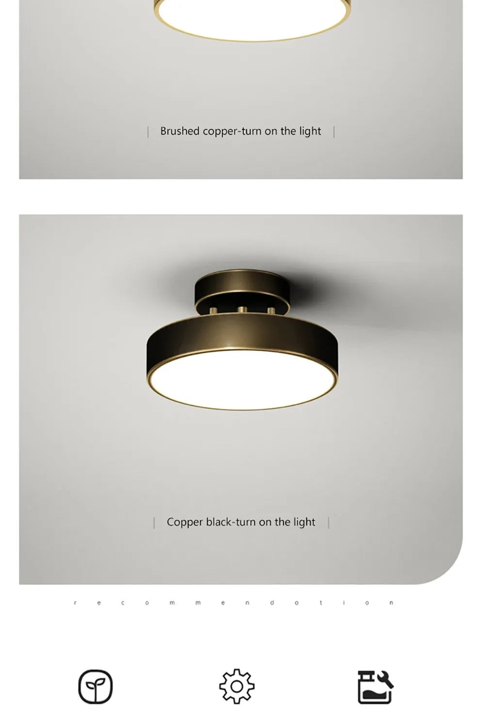 Copper Round LED Ceiling Light