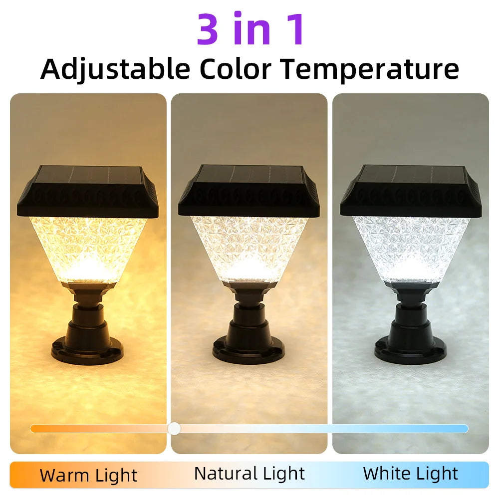 Outdoor Led Solar Lights Timed Solar Pillar Lights IP65 LED Garden