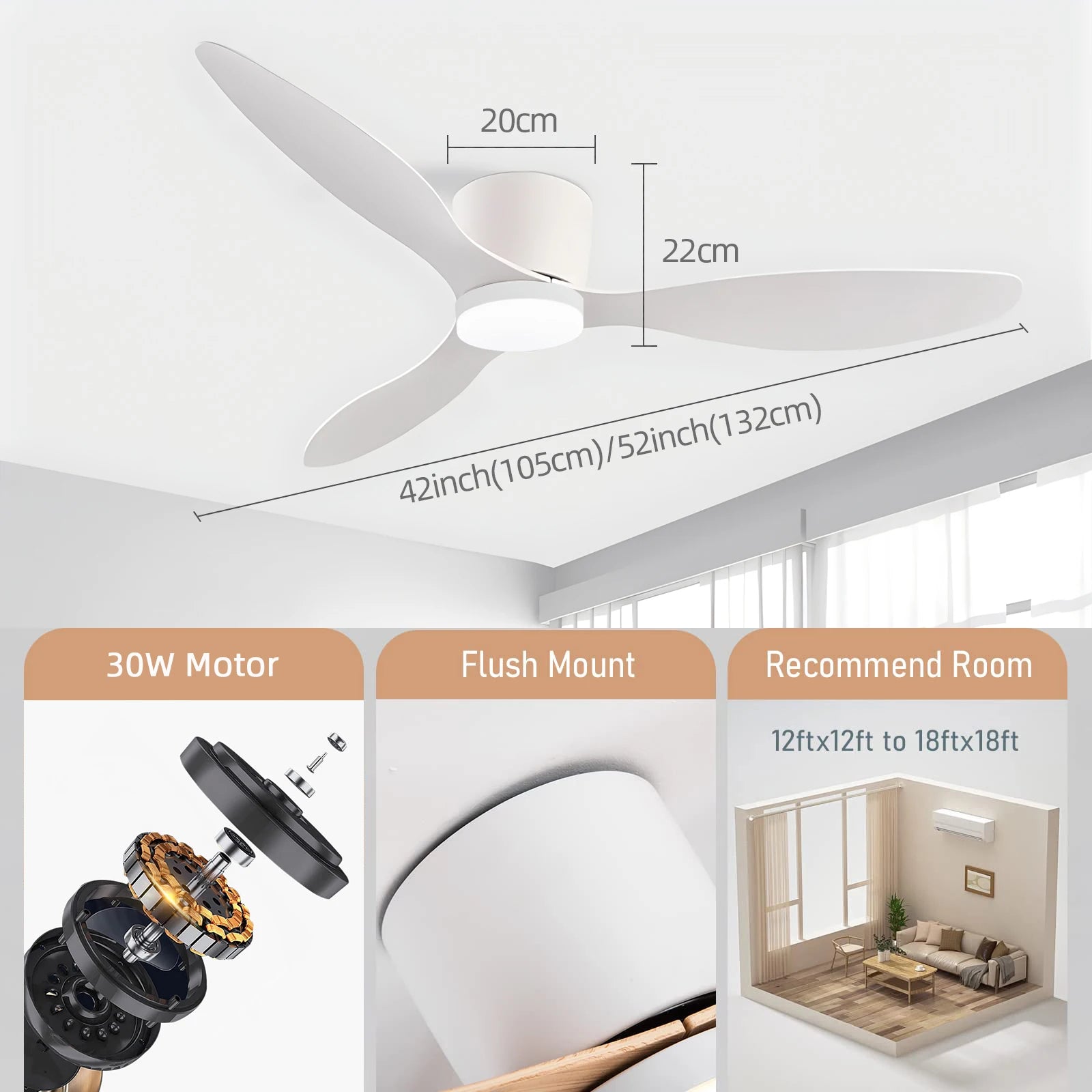 Large DC Motor Ceiling Fan