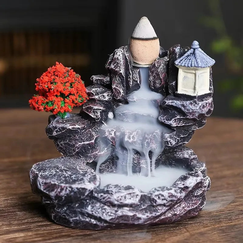 Waterfall Backflow Incense Burner with Cones