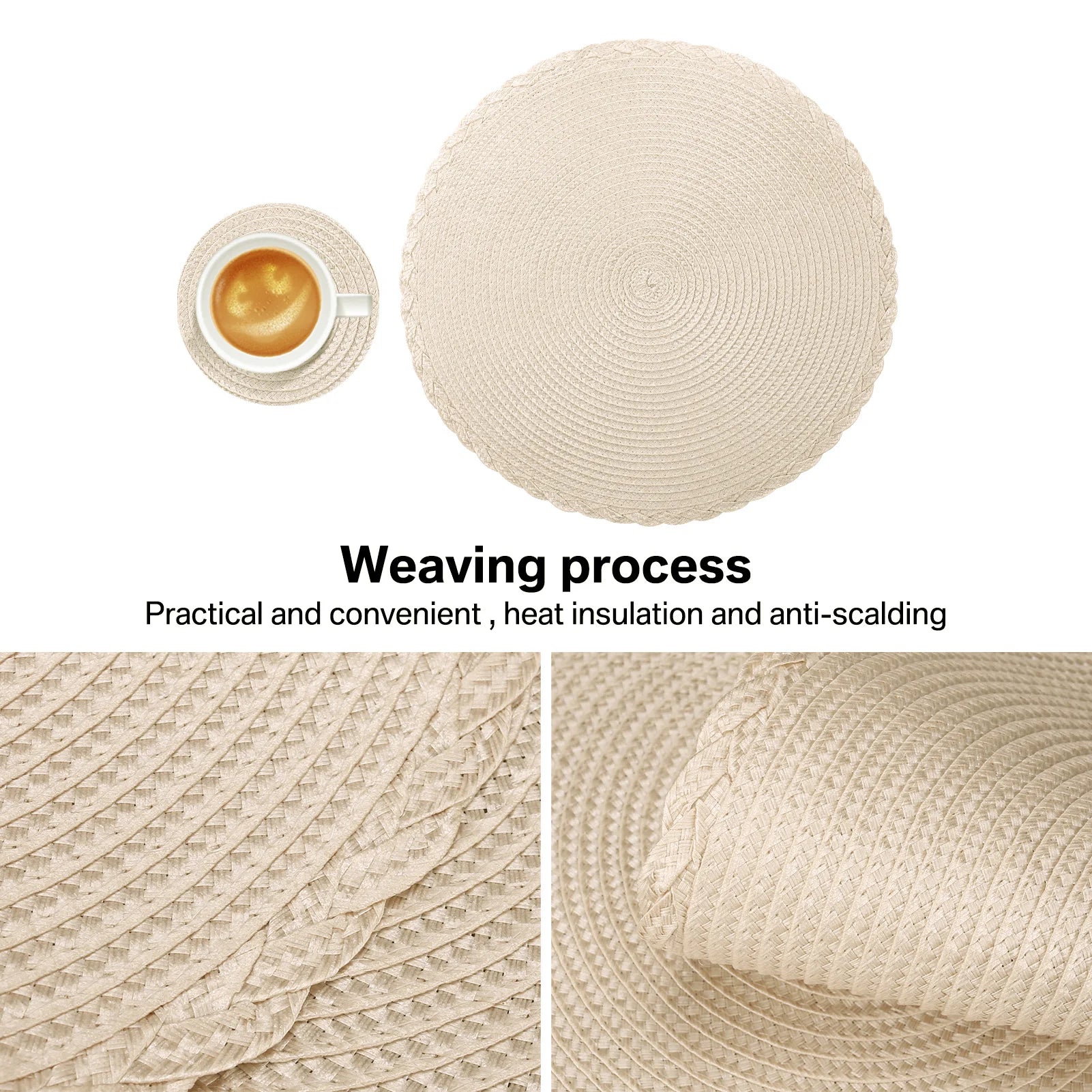 Braided Round Placemat and Coaster Set