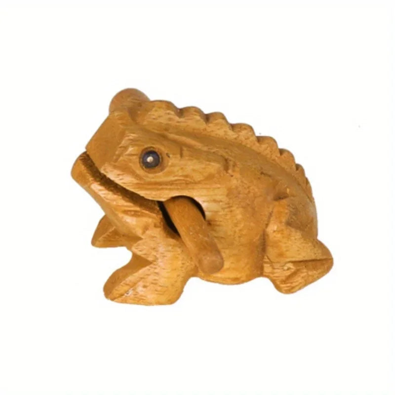 Hand Carved Wooden Frog Ornament