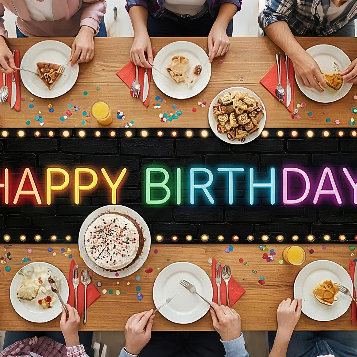 Neon Birthday Party Table Runner