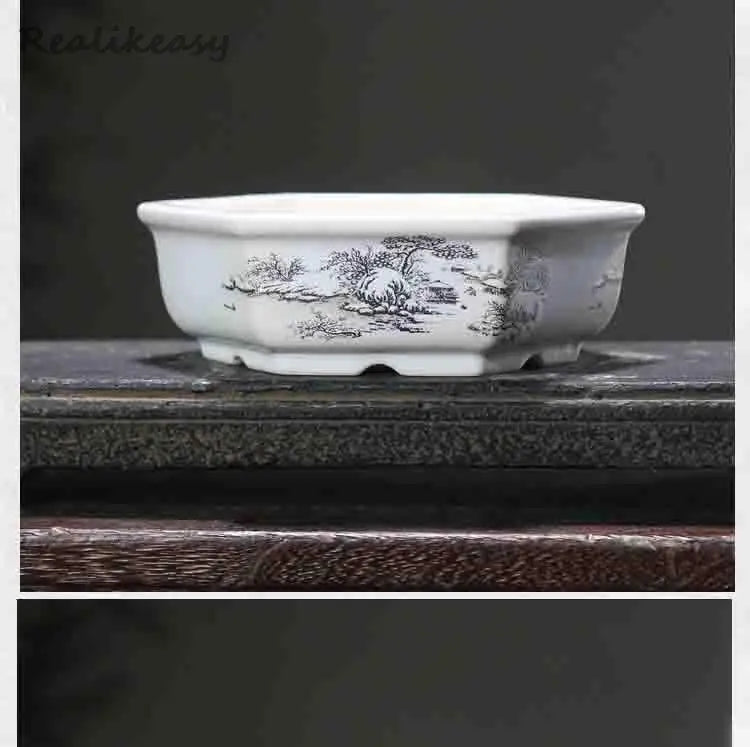 6Size Purple Sand Flower Pot Ceramic Bonsai Pot Handmade