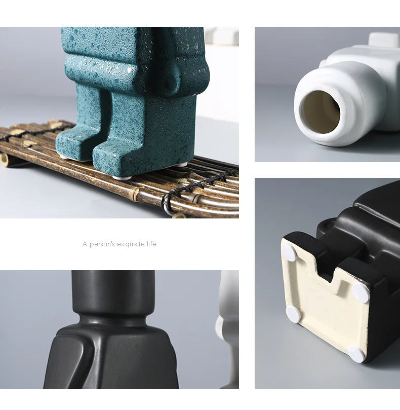 Nordic Ceramic Robot Vase
