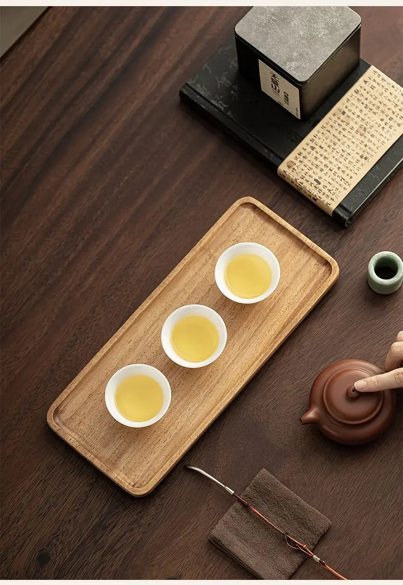 Natural Wood Rectangular Serving Tray