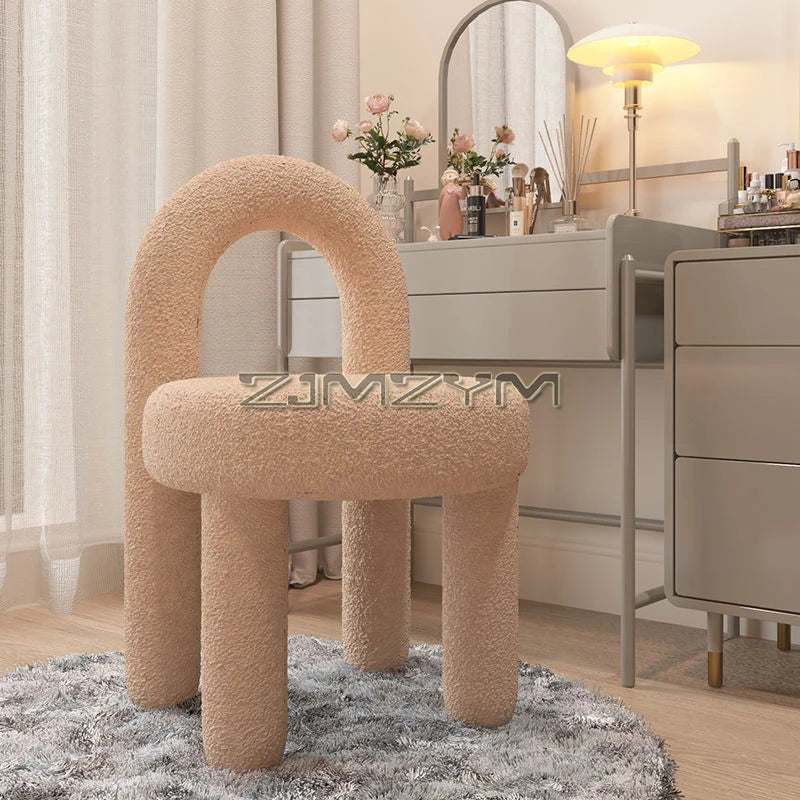 Round Velvet Vanity Stool Footrest