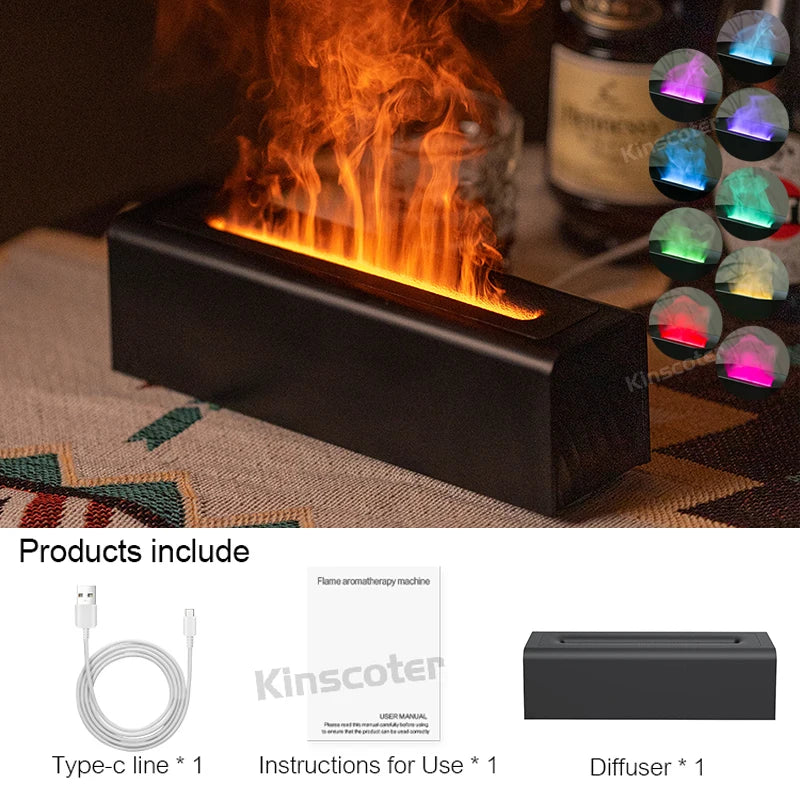 Essential Oil Aroma Diffuser Flame Air Humidifier Ultrasonic Cool Mist