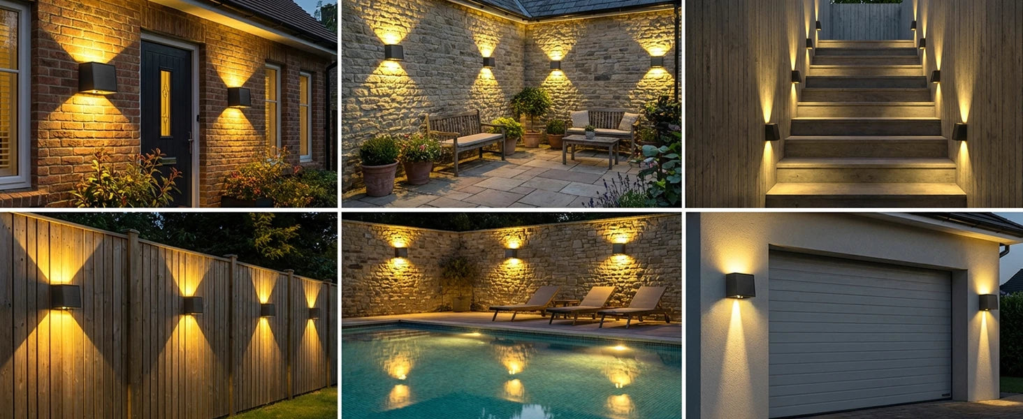 Solar LED Wall Light Outdoor, Dusk to Dawn Motion Sensor Solar Lantern