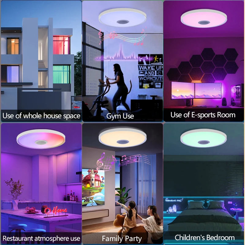 LED Smart Ceiling Lamps RGB APP Remote Control Dimming Modern