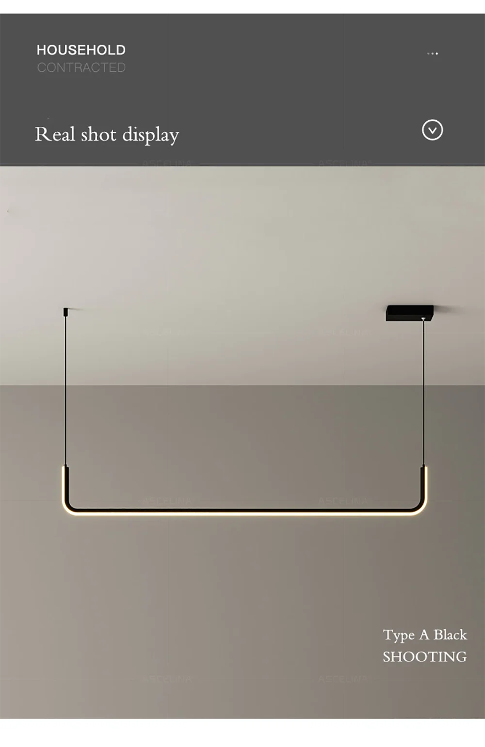 Gold Linear Strip Pendant Light