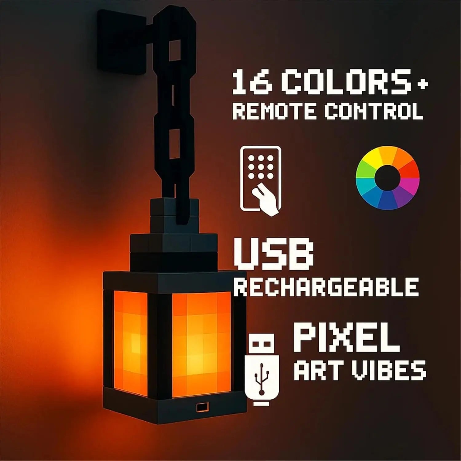 Pixel Style Night Light Lantern