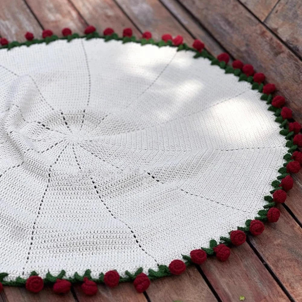 Finished Flower Bouquet Blanket Soft and Lightweight Knitted Throw