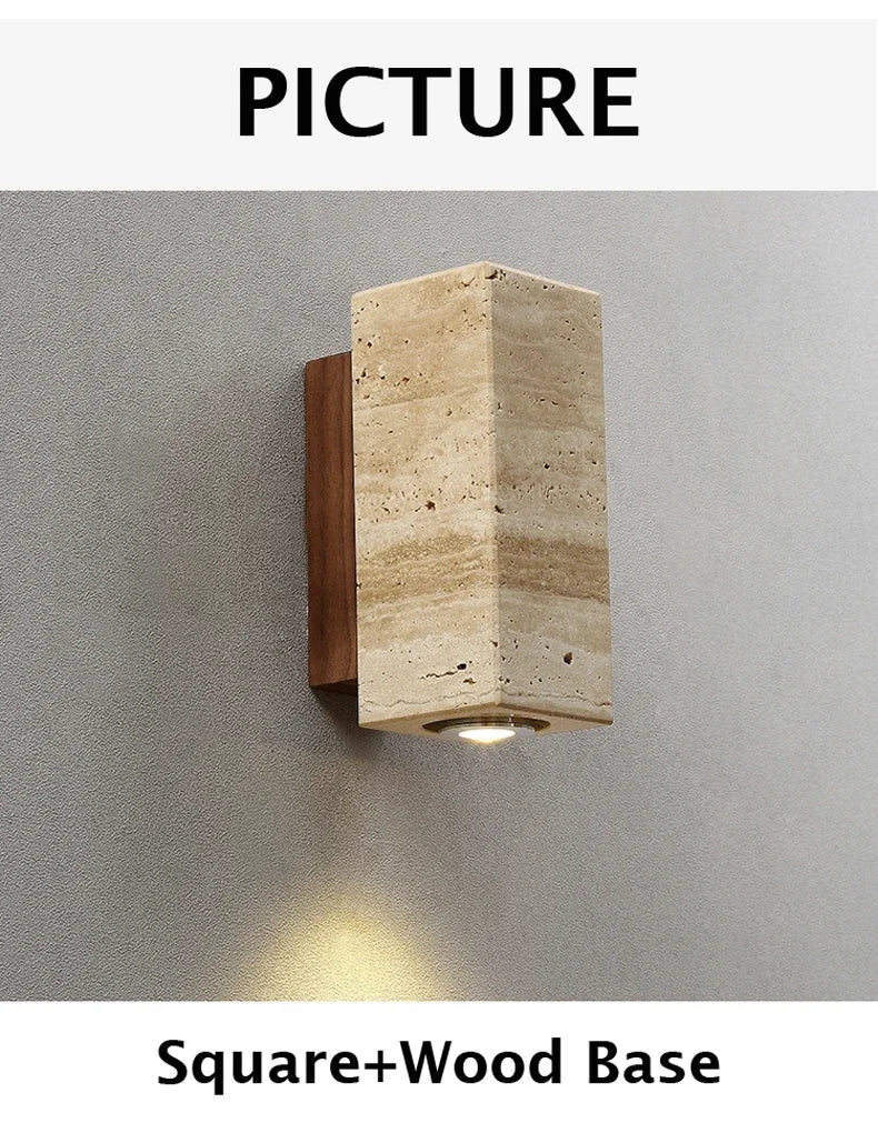Travertine Wabi Sabi Wall Lamp