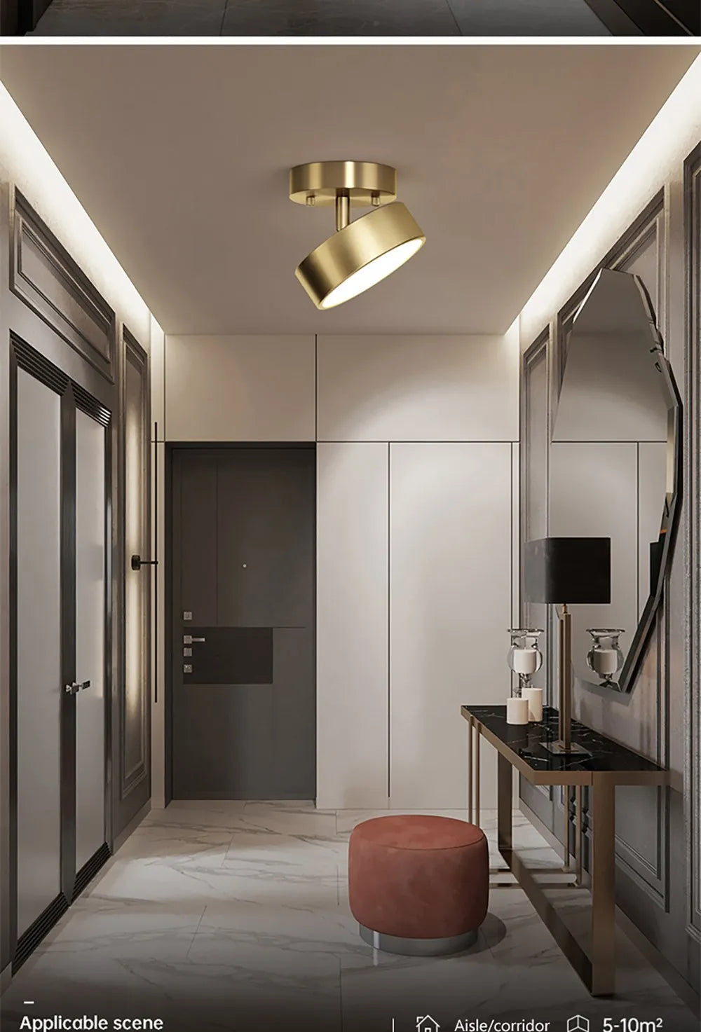 Copper Round LED Ceiling Light