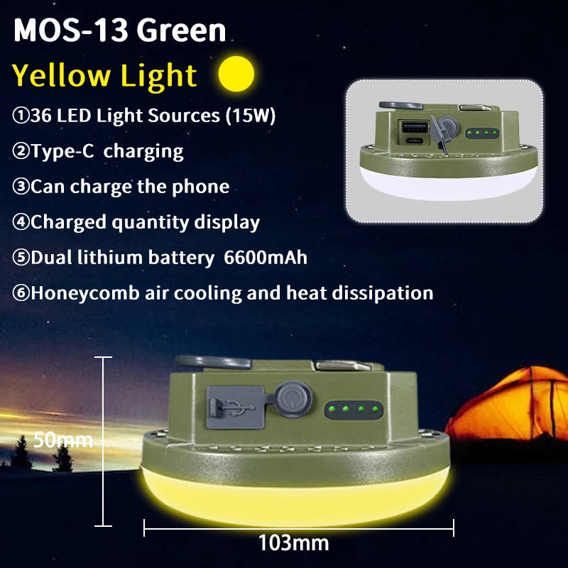 9900mAh Rechargeable Powerful Light Camping Lantern with Magnet Strong