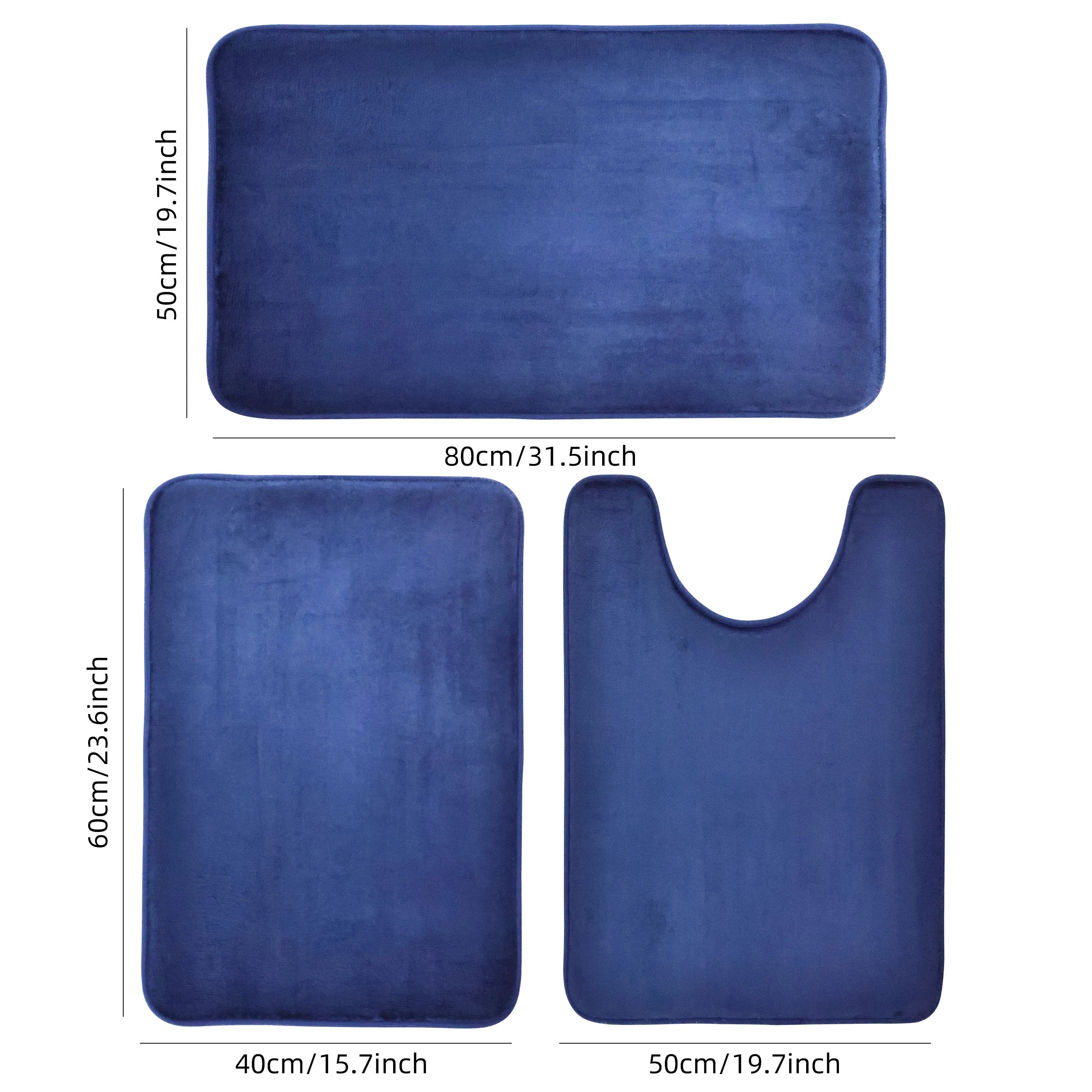 Three Piece Toilet, Bath Floor Mat, Shower Mat, Bath Absorbent Mat, Non