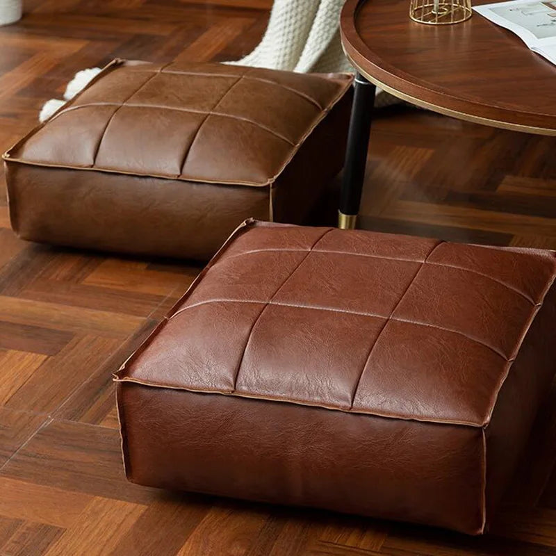Moroccan Leather Floor Cushion Cover
