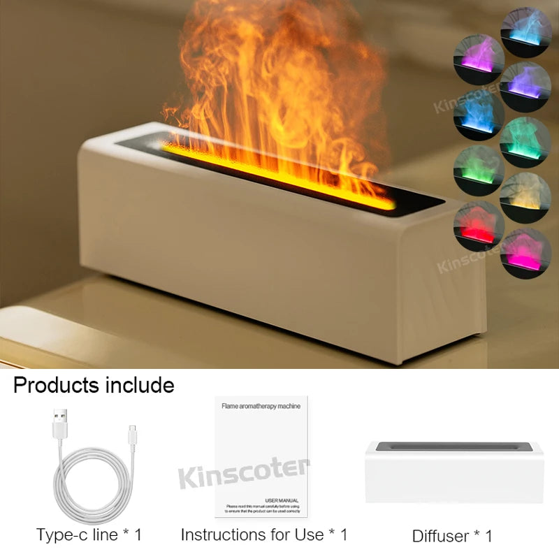 Essential Oil Aroma Diffuser Flame Air Humidifier Ultrasonic Cool Mist