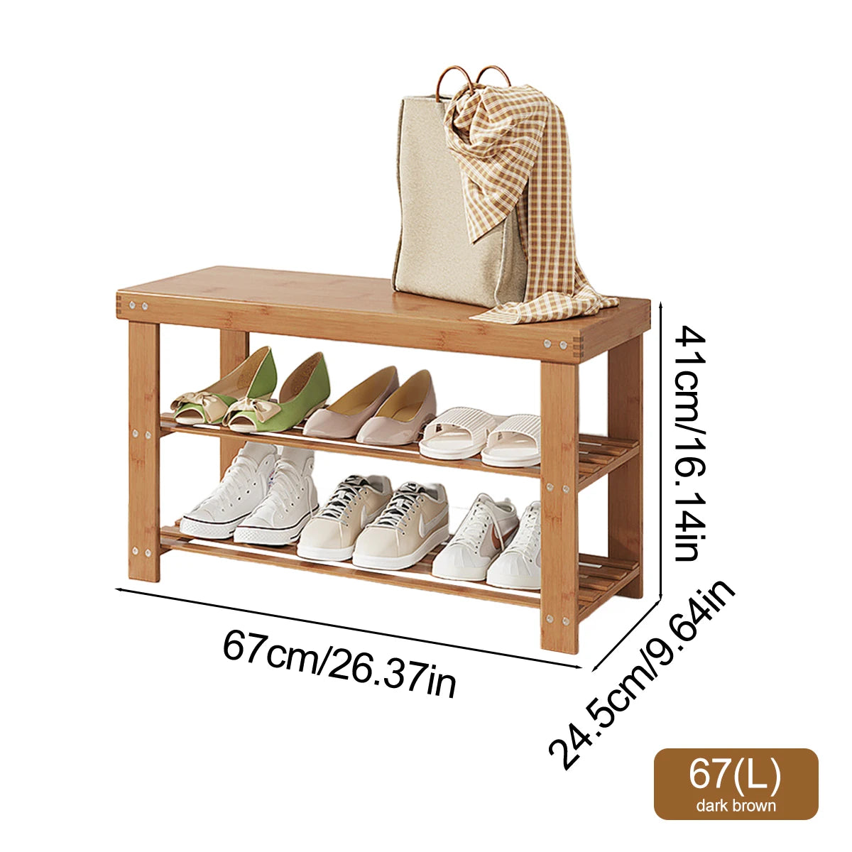 Stackable Bamboo Shoe Rack