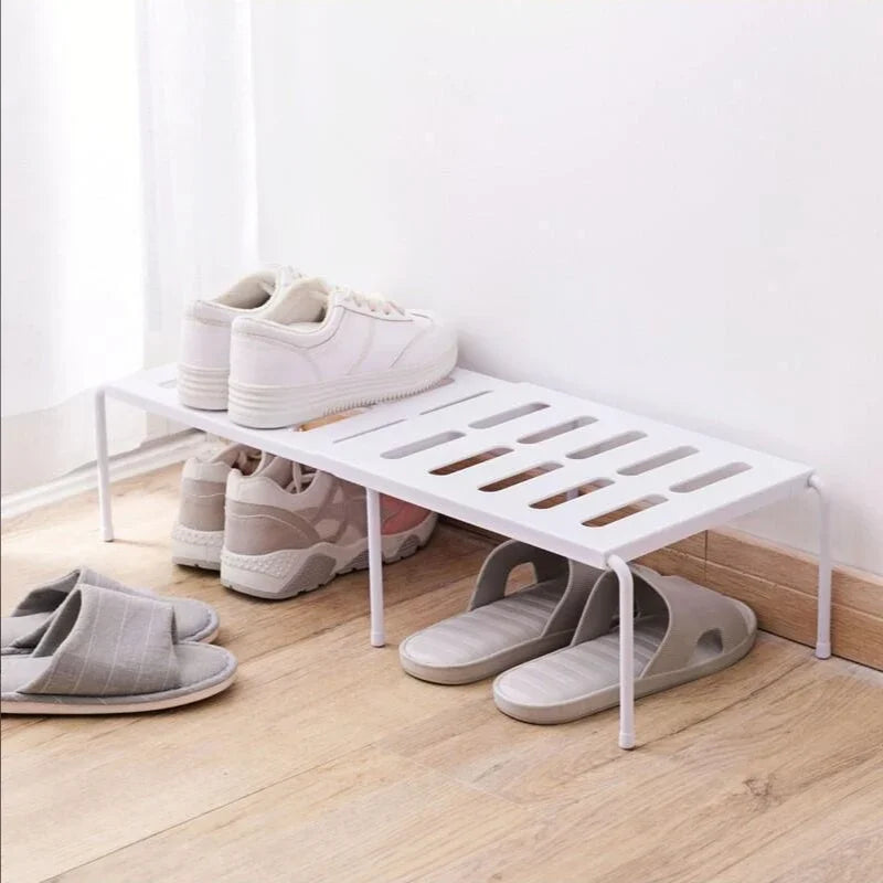 ABS Shoe Rack Extensible Shoe Hanger Storage Space Saving Shelf Telescopic Storage Rack Household Kitchen Cabinet Organizer