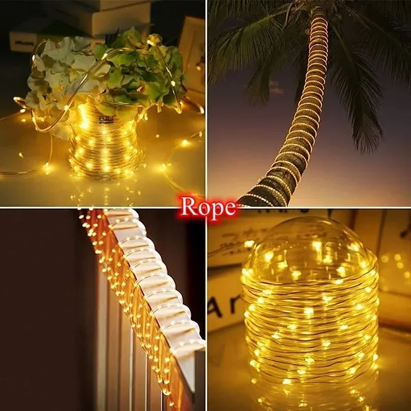 Solar Rope Garland String Lights