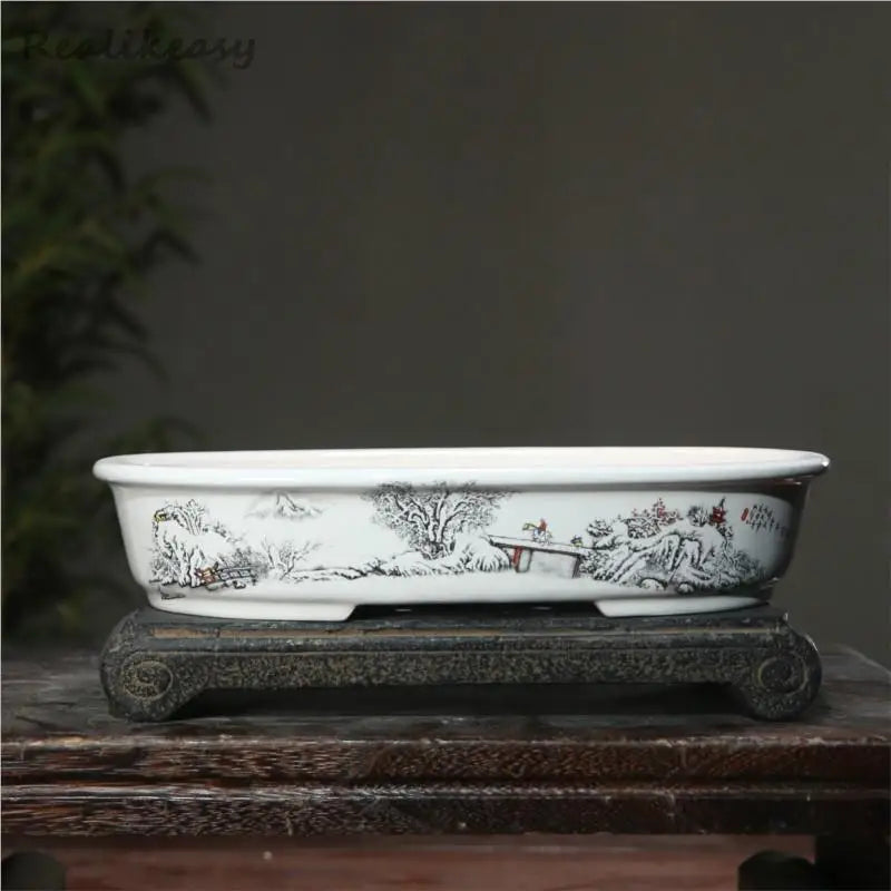 6Size Purple Sand Flower Pot Ceramic Bonsai Pot Handmade