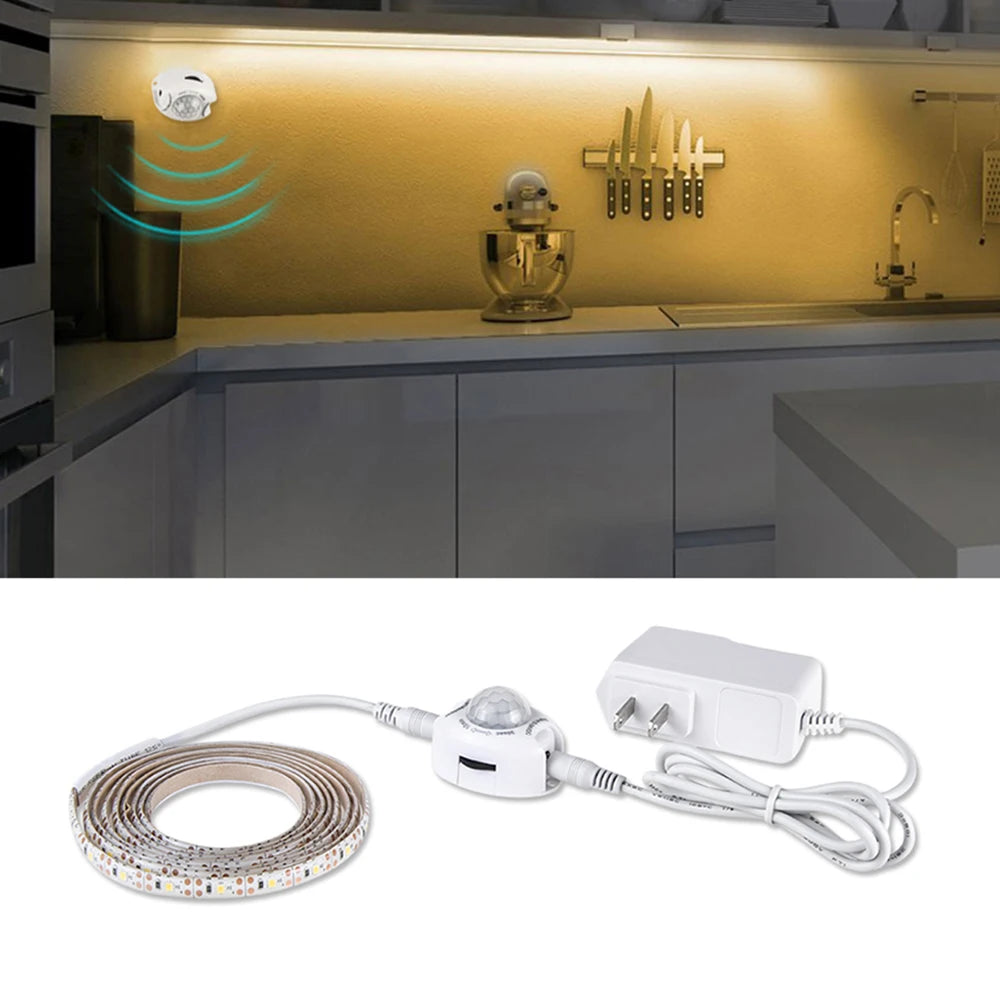 1-5m PIR Motion Sensor LED Strip Lights IP65 Waterproof DC 12V Diode