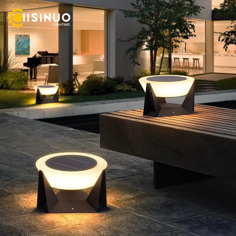 Solar Post Light Outdoor Column Pillar Light 3000K IP65 Garden