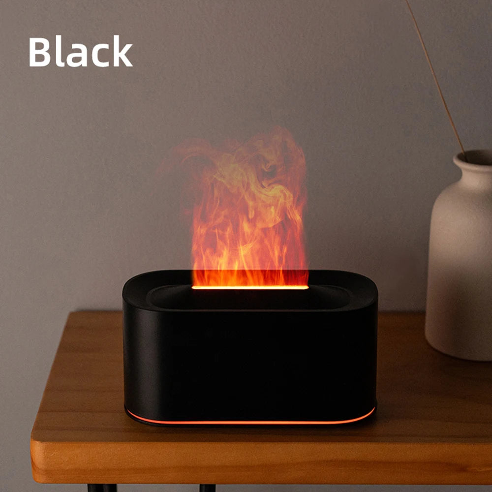 Essential Oil Diffuser,Flame Colorful Water Vapor Fire Humidifier for
