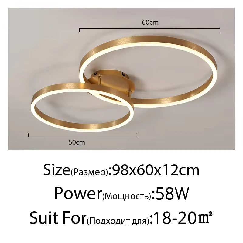 Gold Multi Ring LED Chandelier