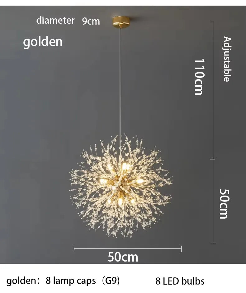 Dandelion Crystal Fireball Pendant
