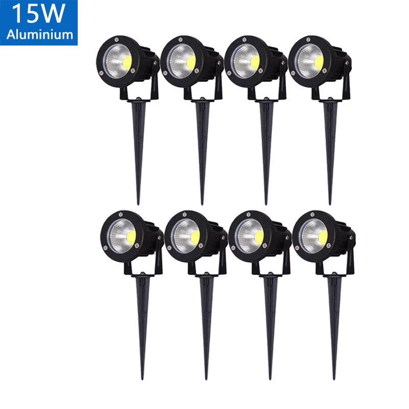 LED Garden Lawn Spike Light Set