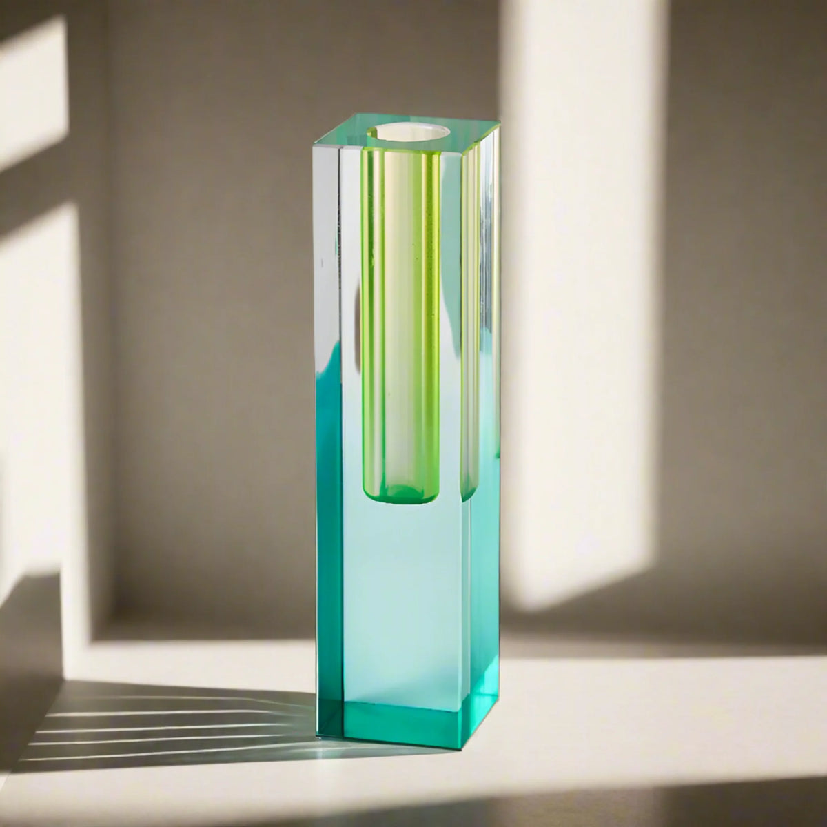 Iridescent Acrylic Bud Vase, Crystal Look Column Vase