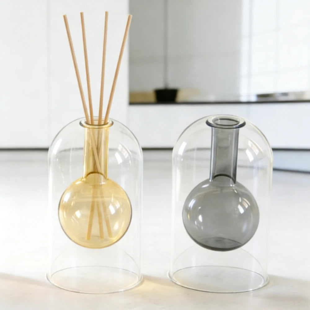 130/200ML Transparent Glass Aromatherapy Diffuser Bottle Glass Storage