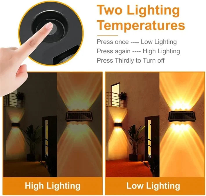 Up & Down Solar Wall Light