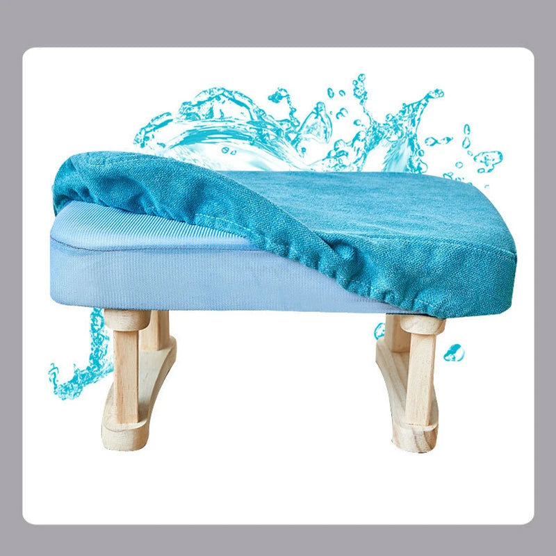 Solid Wood Shoe Changing Stool, Low Foot Rest