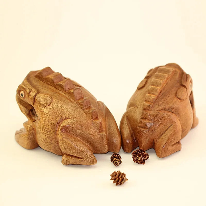 Hand Carved Wooden Frog Ornament